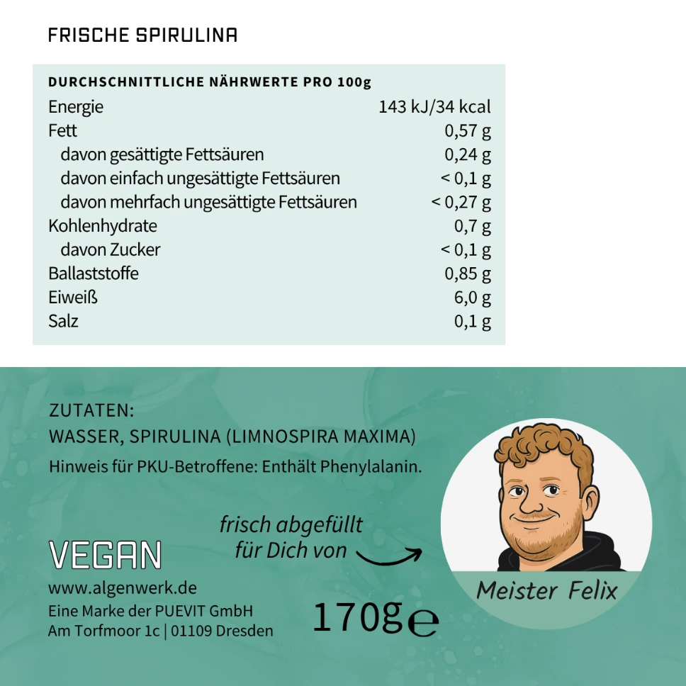 Etikett frische Spirulina ALGENWERK.webp
